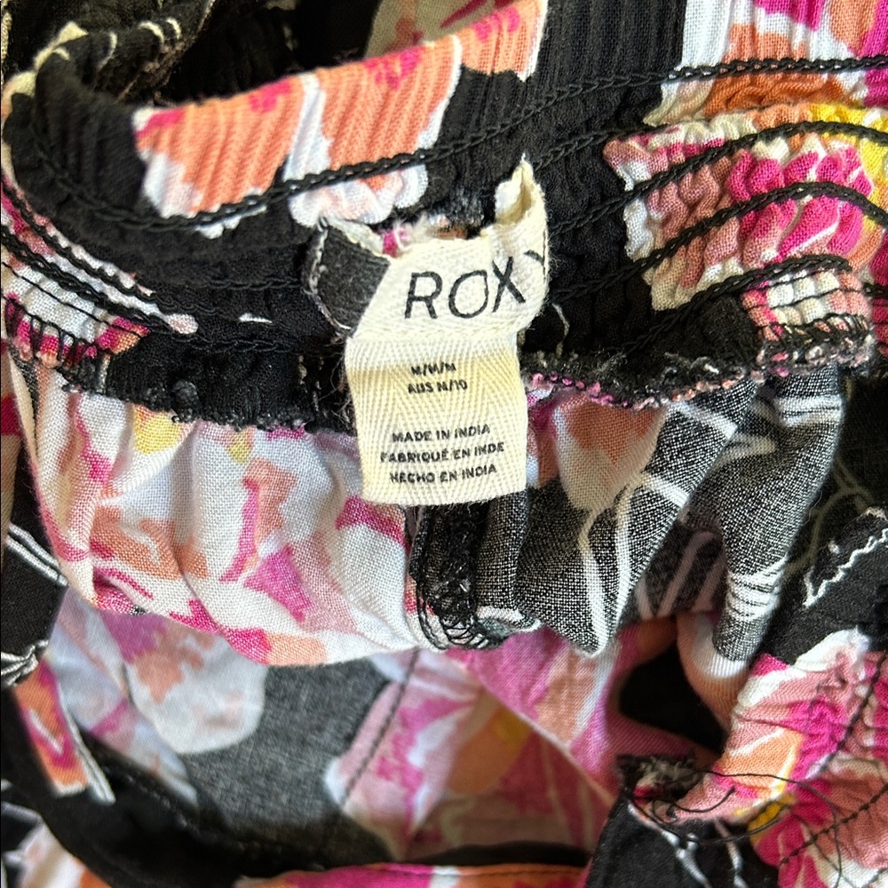 Roxy Floral Print Wide Leg Pants M - Picture 7 of 8